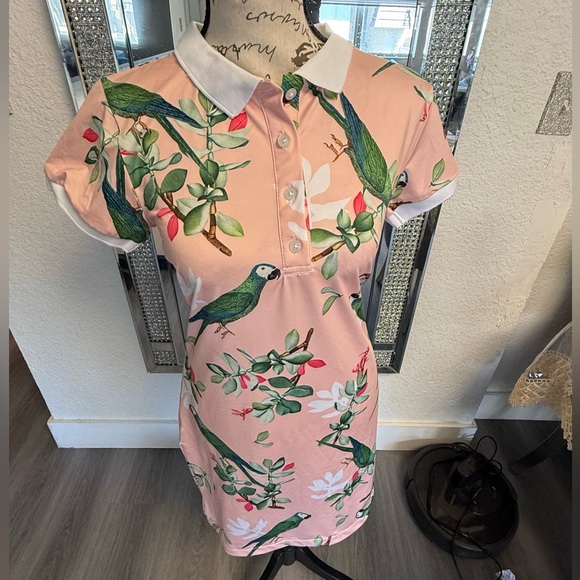 Partner Tropical Parrot Tennis Dress - Size S - Ultra Stretch - Picture 4 of 10